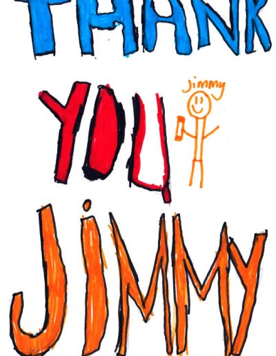 Jimmy Marvel Fan Mail Thank You Card from a child